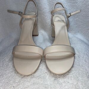 Jeffrey Campbell Cream Ankle-Strap Block Heel Sandals
